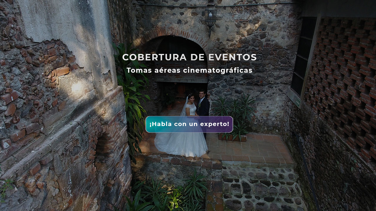 Cobertura aérea con drone para una boda en México